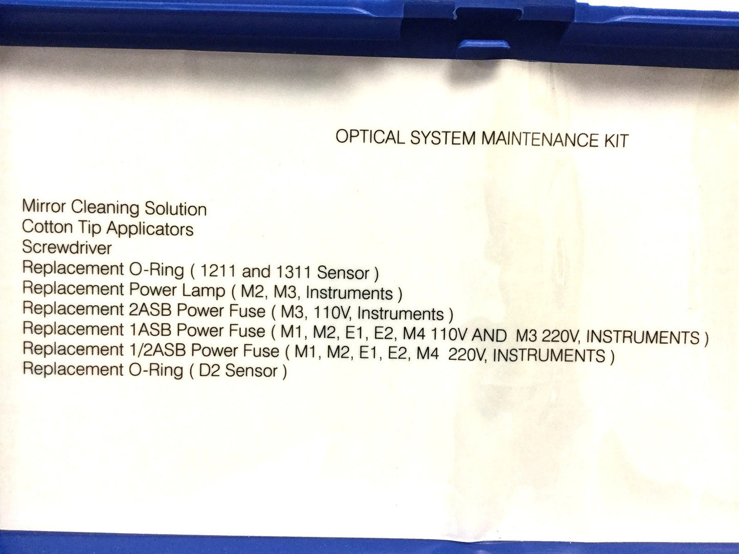 Used General Eastern MSK-2 Optical System Maintenance Partial Kit Parts Missing