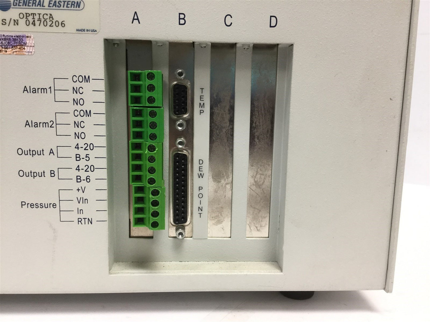 Used GE General Eastern OPA10AM1A0000 Optica Chilled Mirror Hygrometer 115/230 VAC