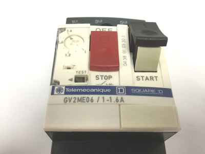 Used Telemecanique Square D GV2ME06/1-1.6A 3-Pole Motor Starter Circuit Breaker