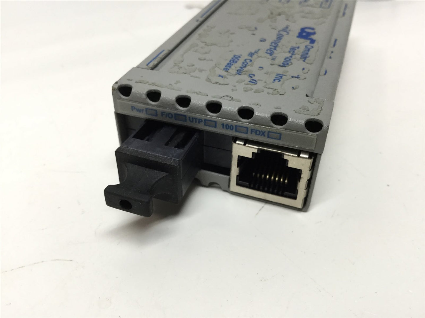 Used Omnitron 1111-1-1 miConverter 1x100BASE-BX-D Ethernet UTP to Single Fiber Media