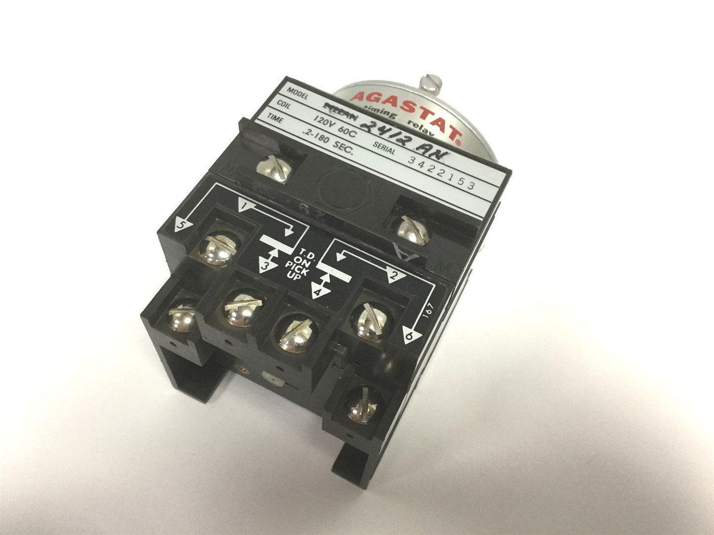 Used Agastat 2412AN Time/Delay/Relay Control Module 120VAC Coil, 240VAC 10A 1/4HP