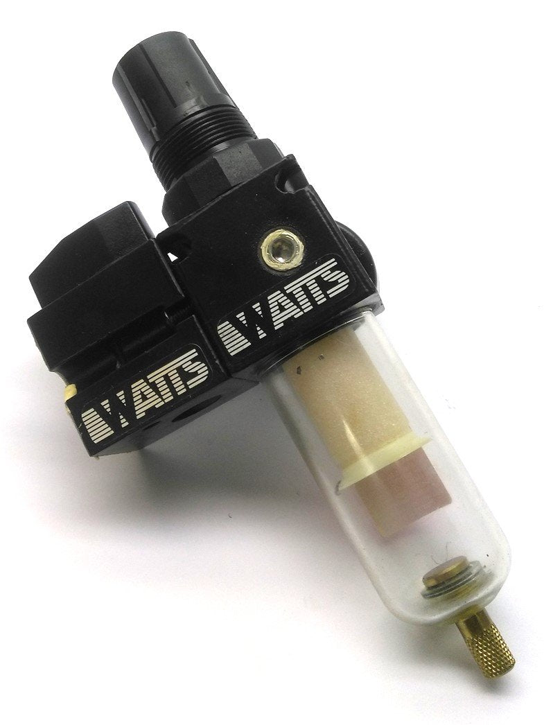 Used Watts B35-02AHCG Pneumatic Filter Regulator, 1/4"NPT, 0-160PSI w/ Shut Off Valve