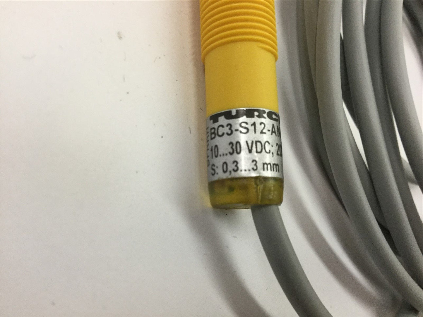 Used Turck BC3-S12-AN6X Capacitive Proximity Sensor, Range: 0.3-3mm, Power: 10-30VDC