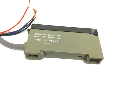 Used Sunx FX-7 Fiber Amplifier, Output: NPN, Brown: 12-24VDC, Black: Output, Blue: 0V