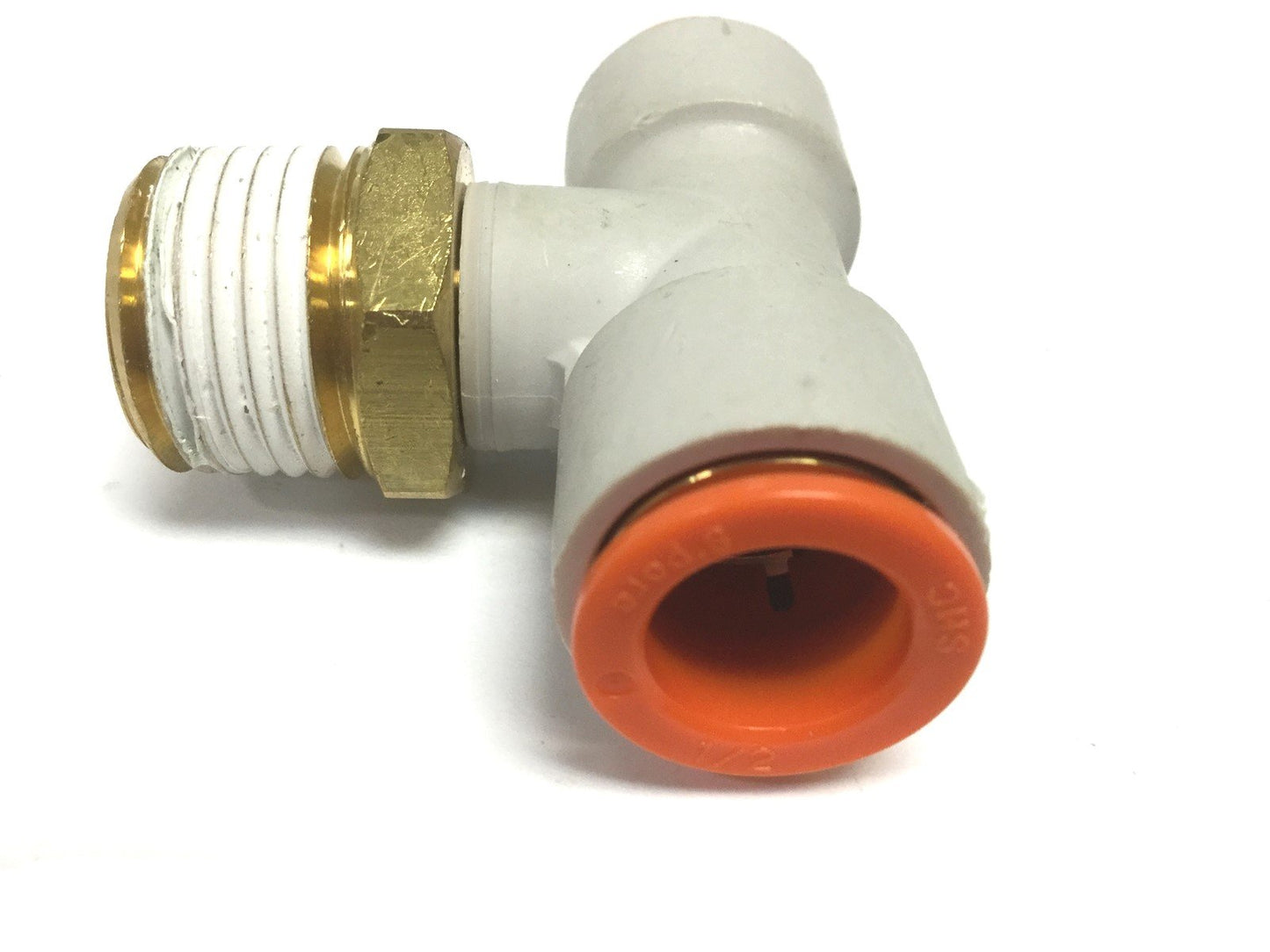 Used Lot of 10 SMC KQ2T13-37S Pneumatic Tee Fittings, 1/2" NPT, 1/2" Tubing