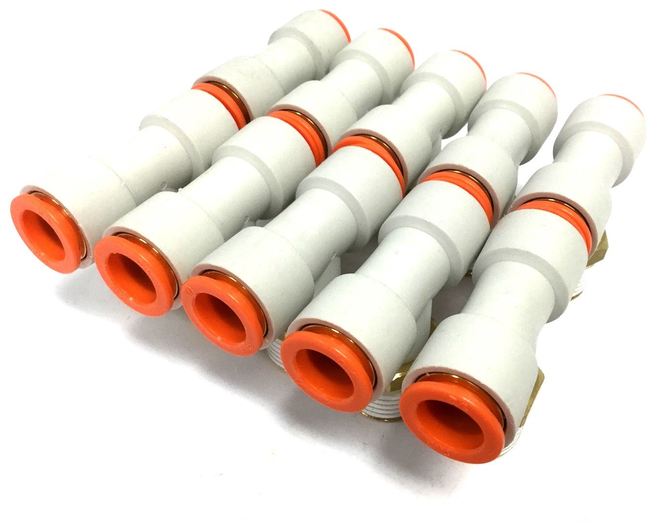 Used Lot of 10 SMC KQ2T13-37S Pneumatic Tee Fittings, 1/2" NPT, 1/2" Tubing