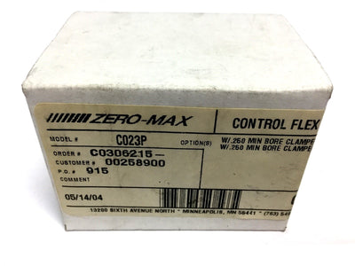 New Zero-Max C023P Control Flex Coupling, Shaft Size: 0.25" OD: 2.23" L: 1.694"