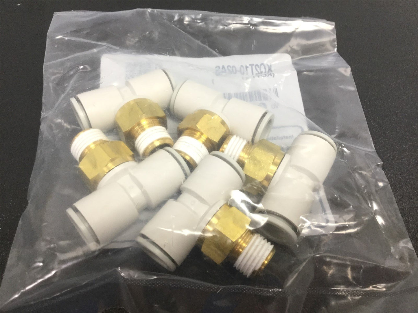 New Lot of 5 New SMC KQ2T10-02AS Tee Fitting 10mm Tube Run 1/4" NPT Branch