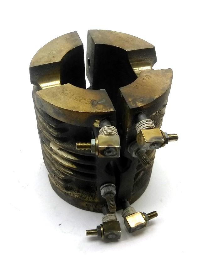Used DS25178 Barrel Heater, 2" ID, 4" OD, 4 3/8" Long, 2 1/4" C2C Holes, 450W 230V