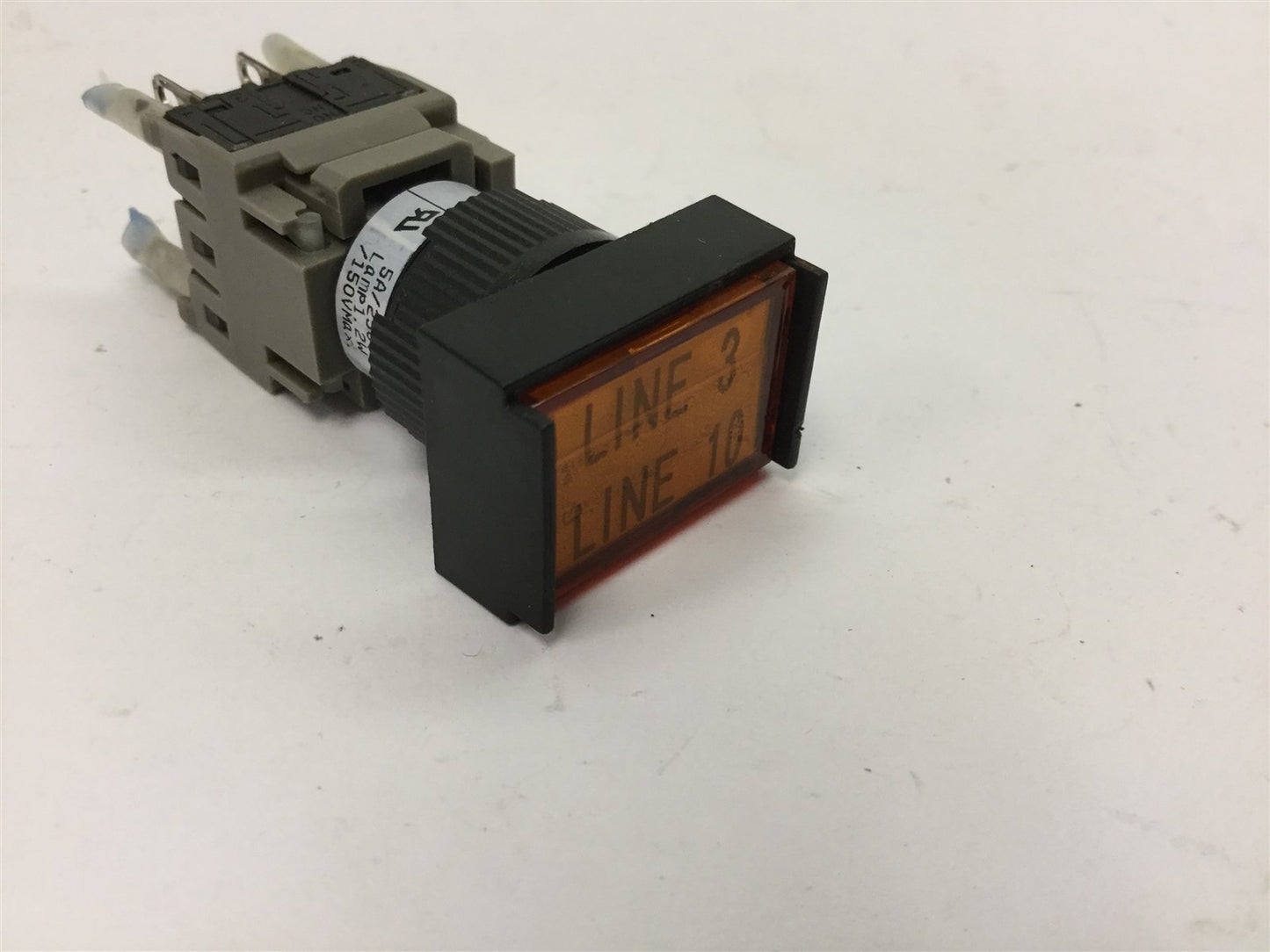Used Alcoswitch 164TL5 Amber Maintained Illuminated Push Button, Rating: 5A 250VAC