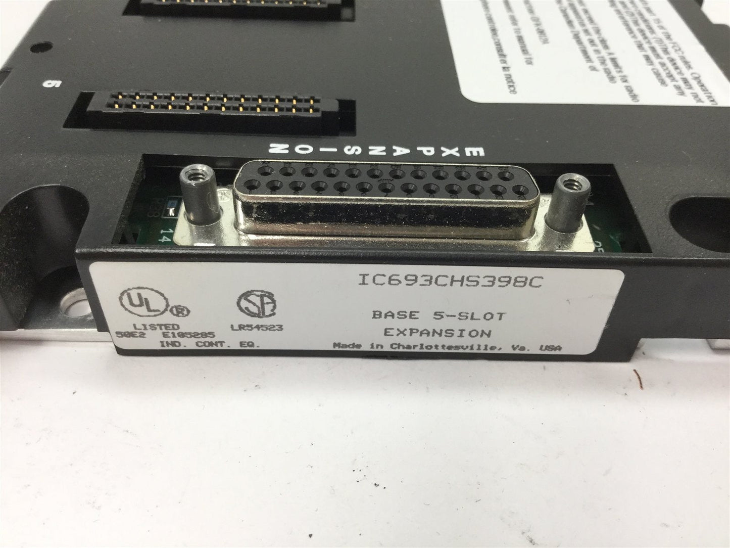 Used GE Fanuc IC693CHS398C Base 5-Slot Expansion Unit, Series 90-30, 25-Pin Female