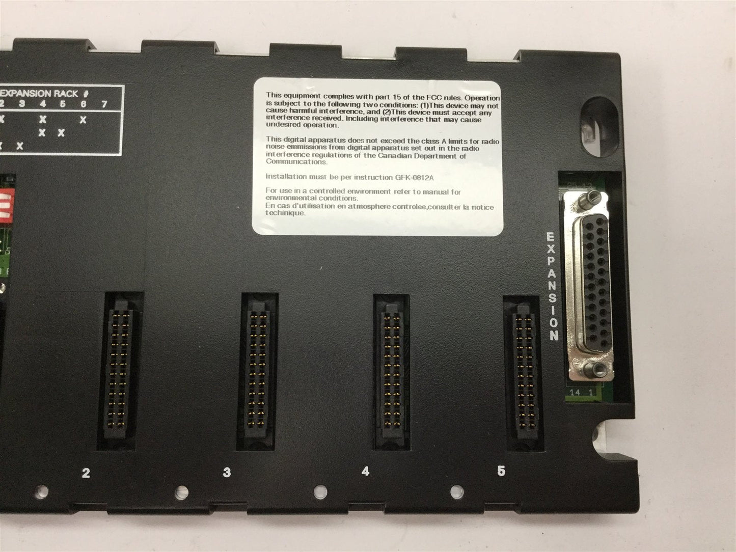 Used GE Fanuc IC693CHS398C Base 5-Slot Expansion Unit, Series 90-30, 25-Pin Female