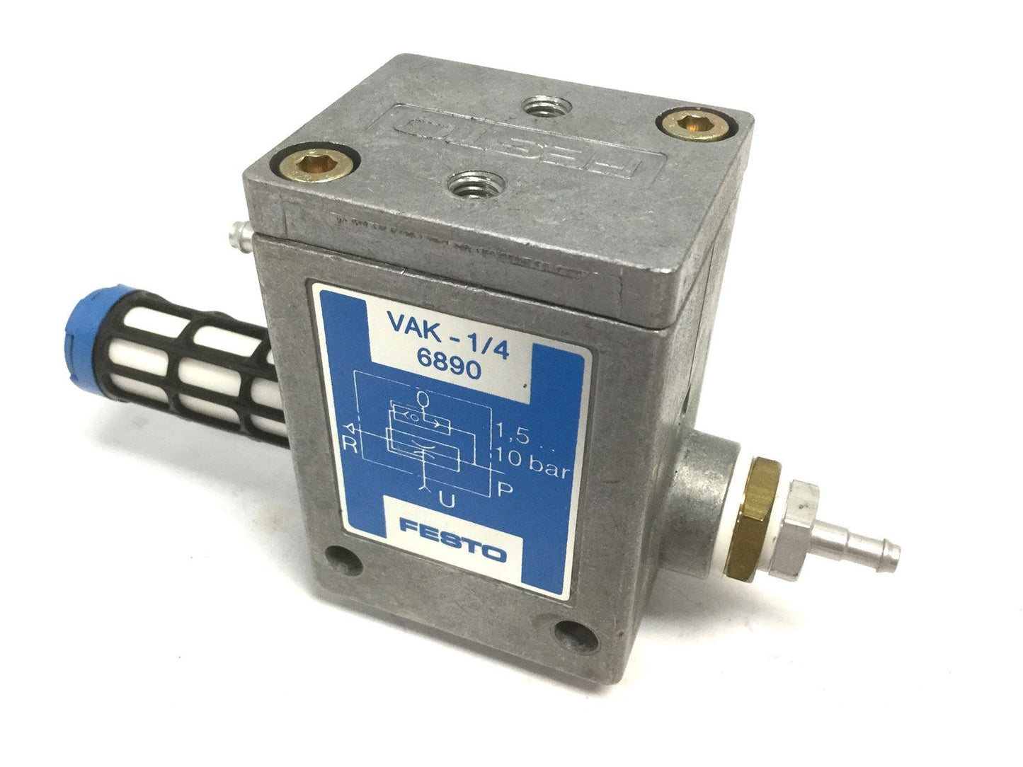 Used Festo VAK-1/4 Vacuum Generator, Ports: G1/4 BSPM, Vacuum: 1.5-10 Bar
