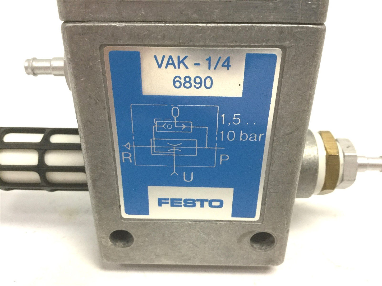 Used Festo VAK-1/4 Vacuum Generator, Ports: G1/4 BSPM, Vacuum: 1.5-10 Bar