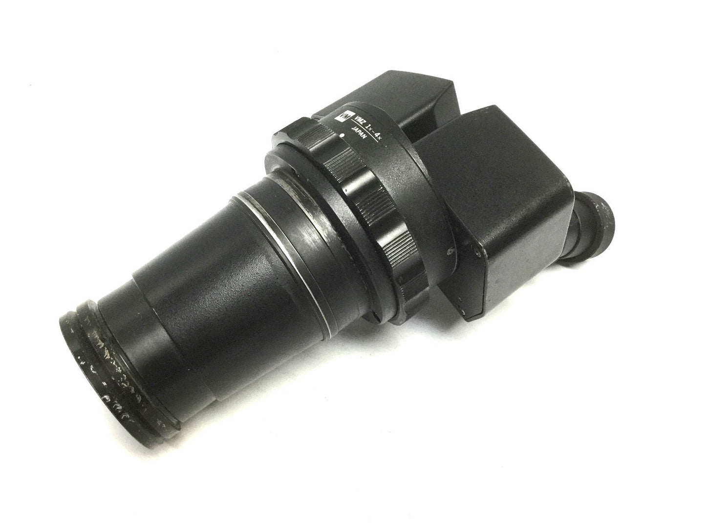 Used Olympus 251014 VMZ Stereozoom Microscope Head Mag: 1x-4x GWH10x23 & Nikon 10x/21