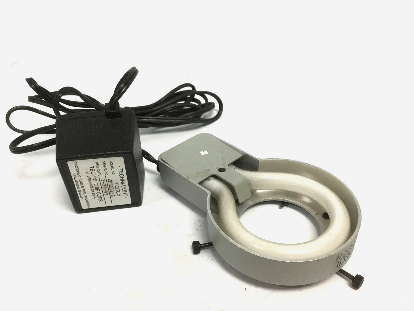 Used Techni-Quip TL-2 Techni Light-2 Fluorescent Microscope Ring Illuminator 115VAC