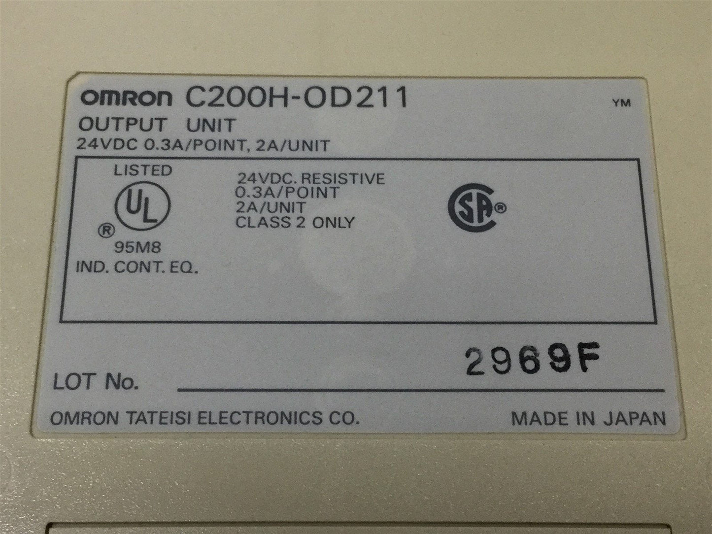 Used Lot of 4 Omron C200H-OD211 Solid State Output Unit Module, 24VDC 0.3A, 12-Point
