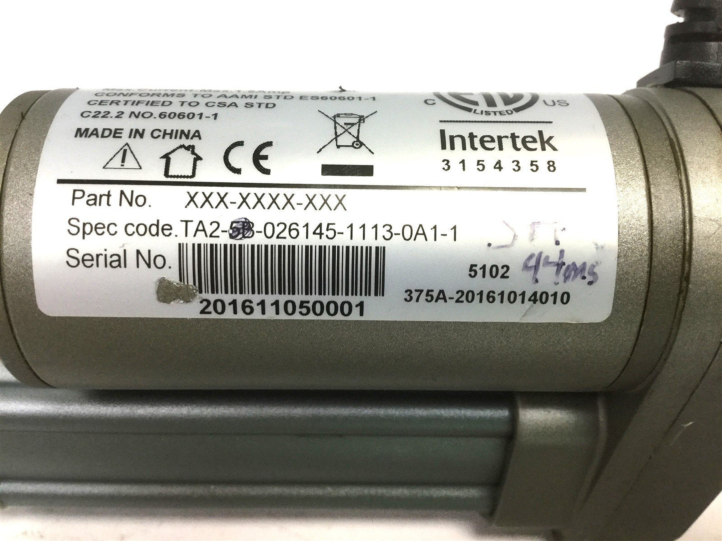 Used Timotion TA2-5B-026145-1113-0A1-1 Linear Actuator, Voltage: 24VDC, Stroke: 026mm