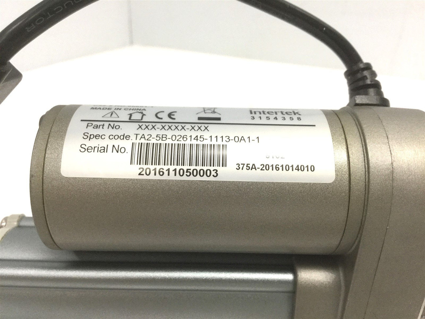 Used Timotion TA2-5B-026145-1113-0A1-1 Linear Actuator, Stroke: 026mm, Voltage: 24VDC