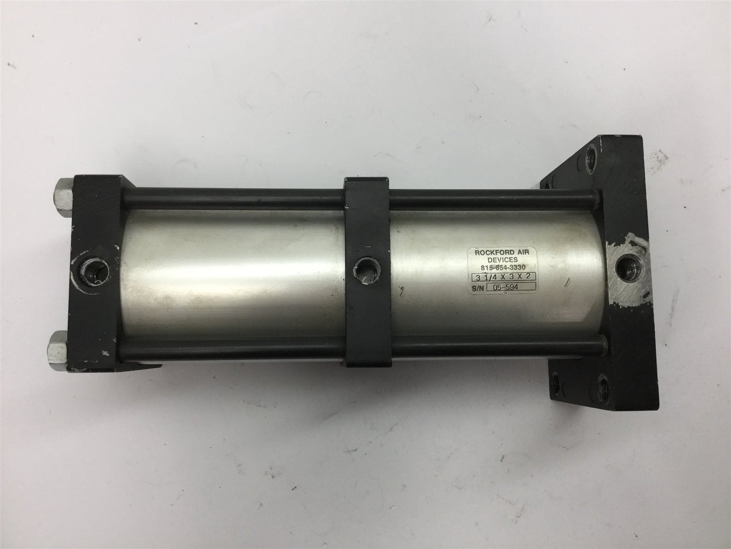 Used Rockford Air Devices Power Multiplier Cylinder, Bore: 3.25", Stroke: 3", 2-Stage