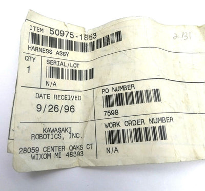 New Kawasaki Robotics 50975-1853 Wiring Harness, 37-Pin D-Sub to 4x 8-Pin 2x 6-Pin