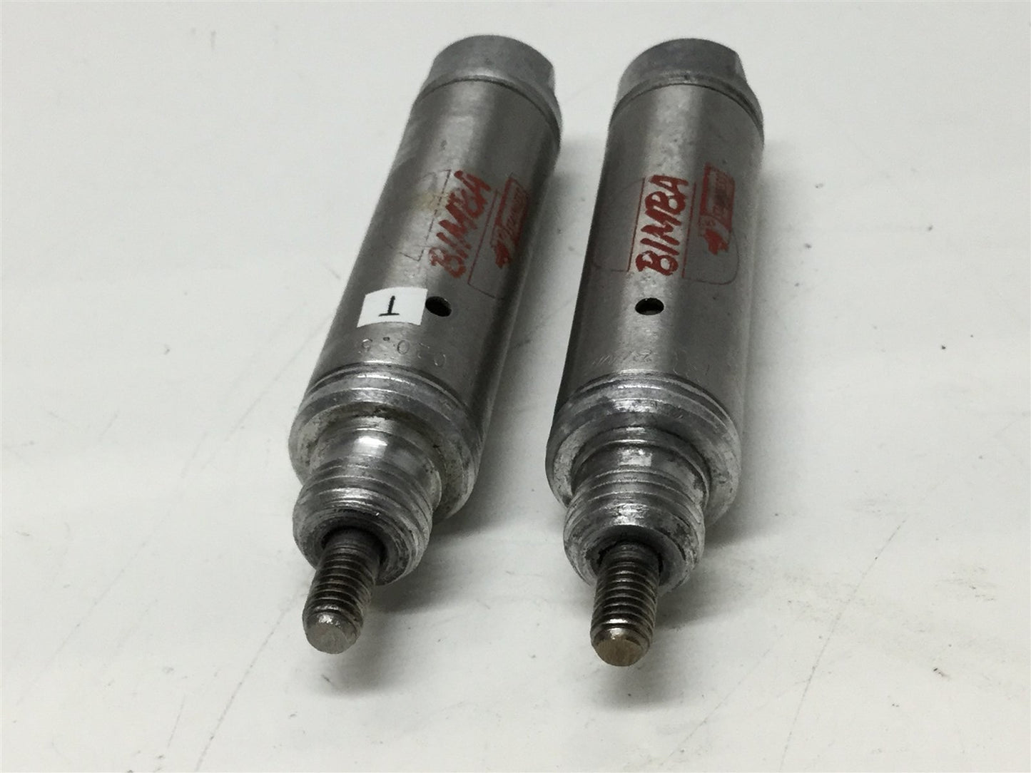 Used Lot of 2 Bimba 020.5 Pneumatic Cylinder, 9/16" Bore, 1/2" Stroke, 10-32 Port