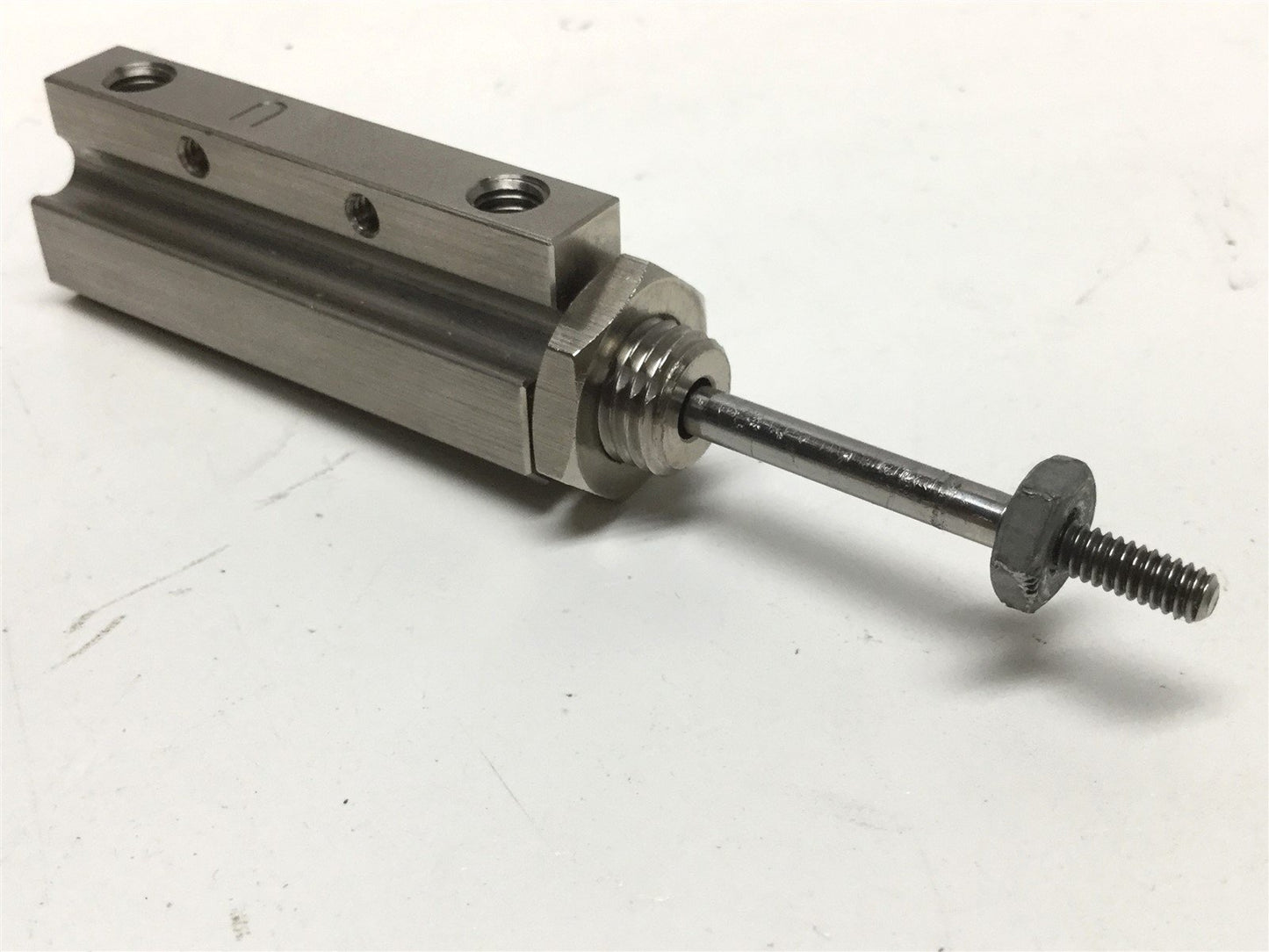 Used SMC NCDJPB6-075D Compact Miniature Pin Cylinder 3/4" Stroke, 1/4" Bore, 100 psi