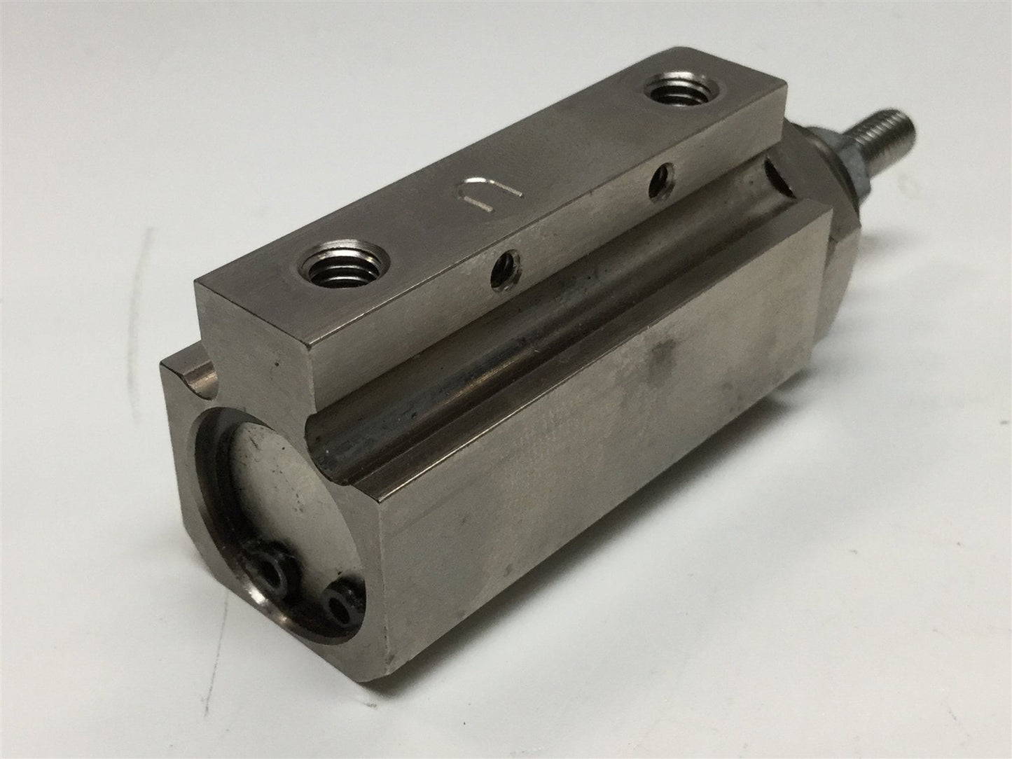 Used SMC NCDJPB15-075D Compact Miniature Pin Cylinder 3/4" Stroke, 1/4" Bore, 100 psi