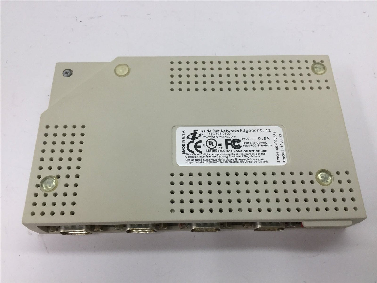 Used Inside Out Networks 301-1000-24 Edgeport/4i USB Converter USB to 4x DB-9 RS-422