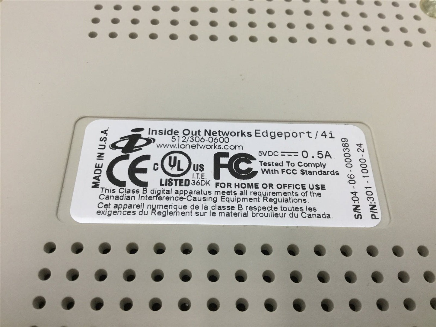 Used Inside Out Networks 301-1000-24 Edgeport/4i USB Converter USB to 4x DB-9 RS-422
