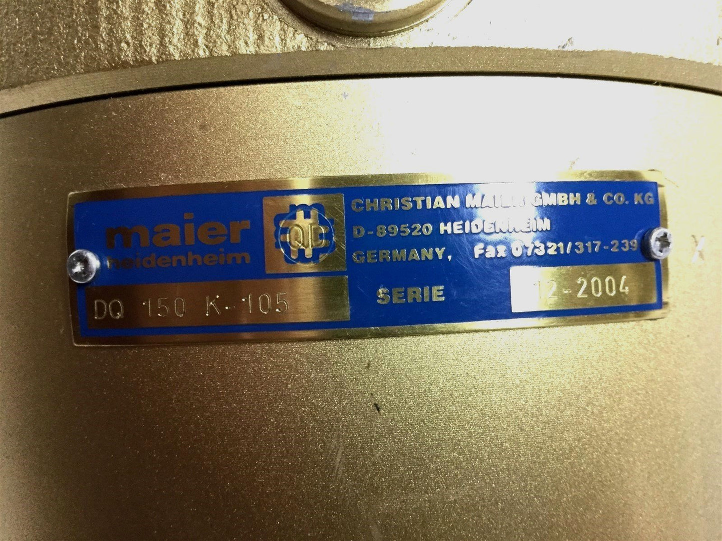 New – Open box Maier DQ-150-K-105 Hydraulic Thermal Oil Rotary Joint Union 2" Inner Diameter