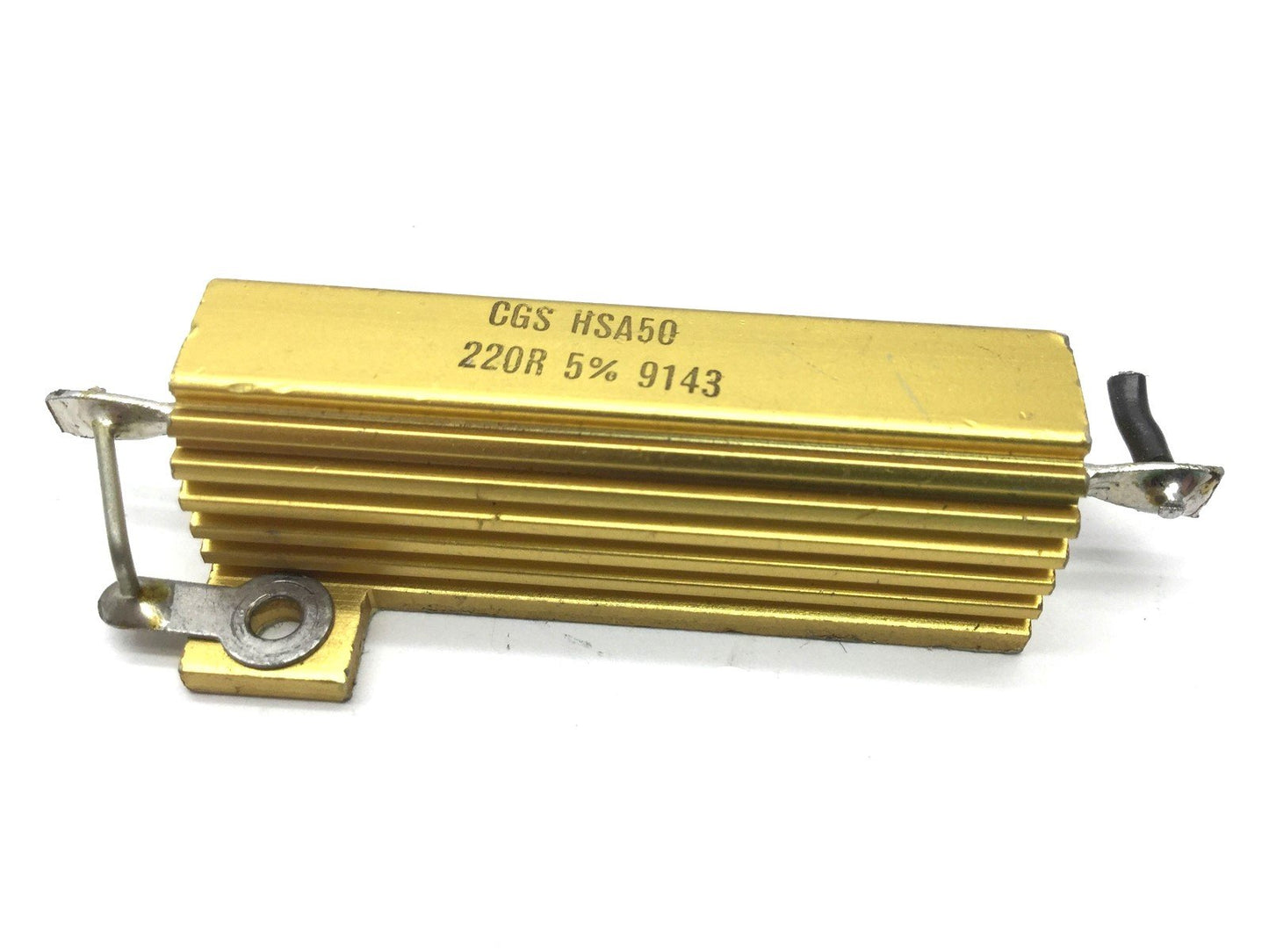 Used Lot of 6 CGS HSA50 220R Power Resistors, 220 Ohms, 5% Tolerance, 50 Watt