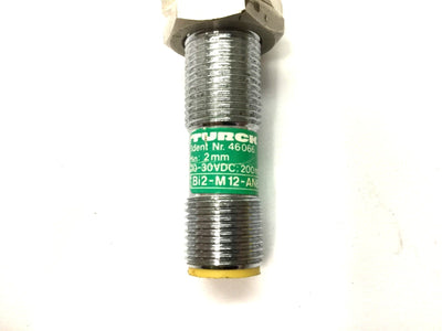 Used Turck Bi2-M12-AN6X-H1141 Proximity Sensor, Range: 2mm, Supply: 10-30VDC 200mA