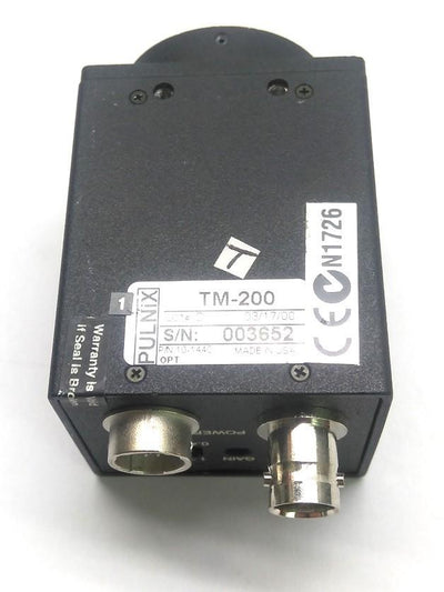 Used Pulnix TM-200 Miniature CCD Camera, 1/2" CCD, 768 x 494px, C-Mount, 11-15VDC