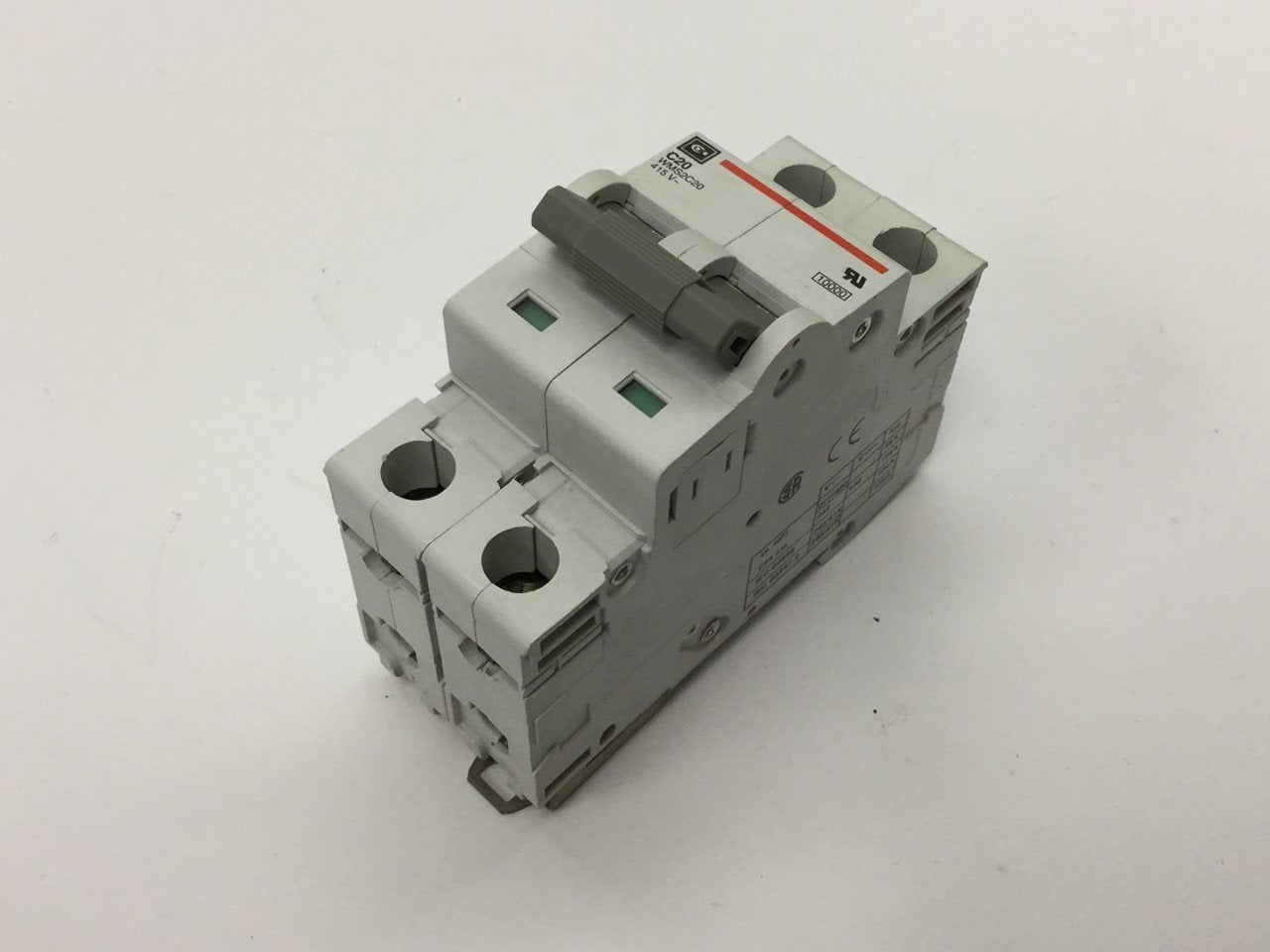 Used Cutler Hammer WMS2C20 Circuit Breaker, 2-Pole, Rating: 20A 415VAC, C-Curve