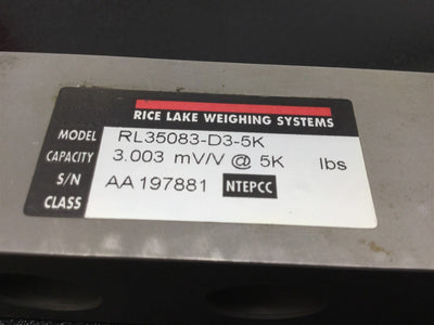 New Rice Lake Weighing Systems RL35083-D3-5K Load Cell, 5000lb IP67 5-10VDC