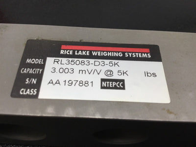 New New Rice Lake Weighing Systems RL35083-D3-5K Load Cell, 5000lb IP67 5-10VDC
