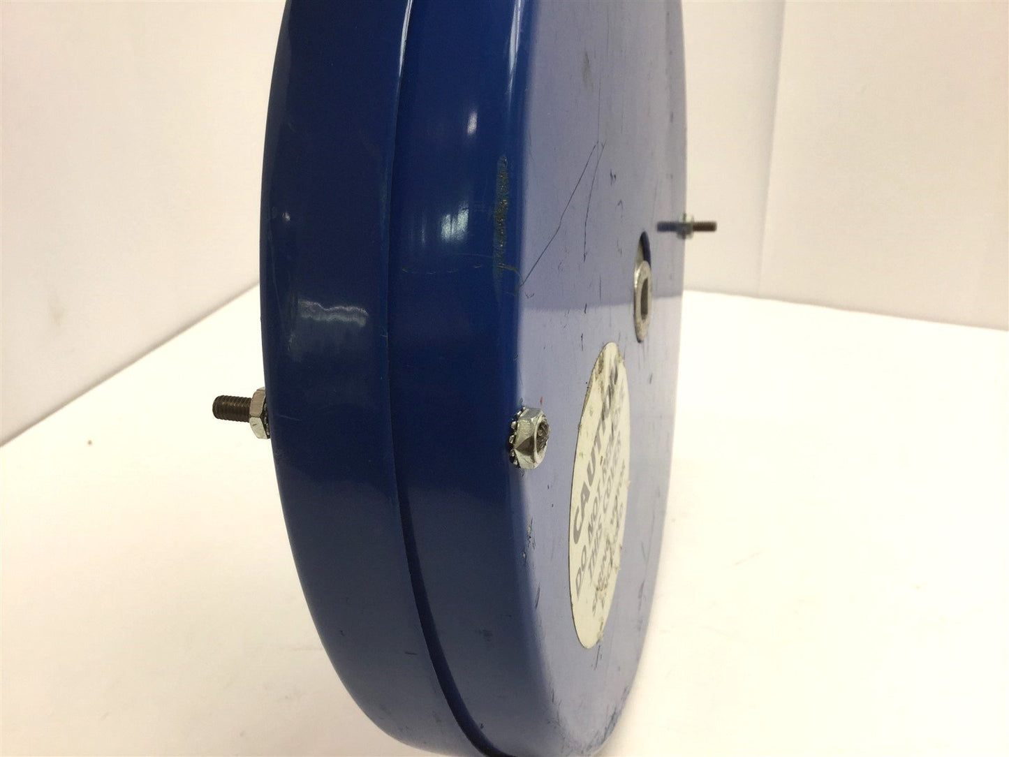 Used Blue Spring Motor, Outside Diameter: 10.75" Height: 2" Shaft Diameter: 0.44"