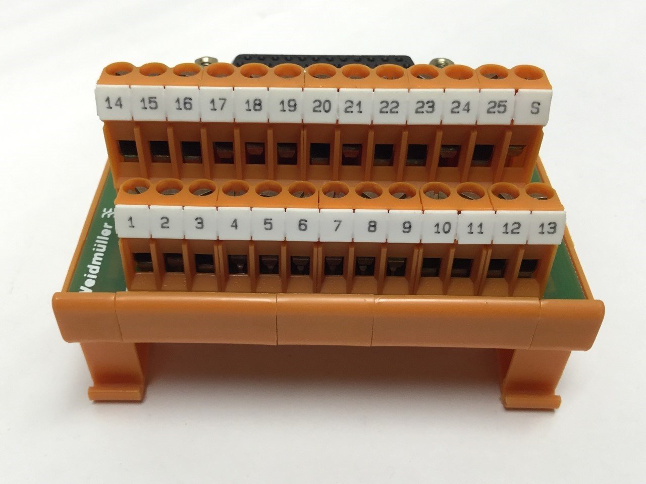 Used Weidmuller 910645/67 Terminal Block Interface Breakout Board D Sub 25, 150V 1.5A