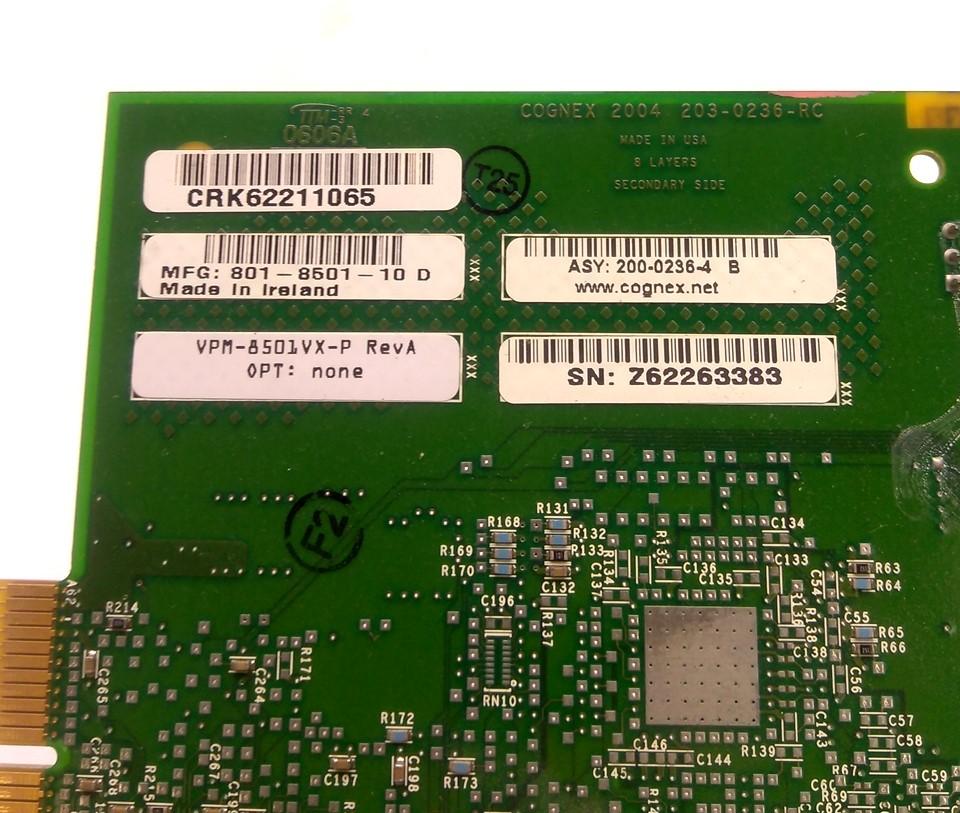 Used Cognex VM41B 203-0236-RC Frame Grabber Card, PCI, 26-Pin D-Sub, 20-Pin SCSI