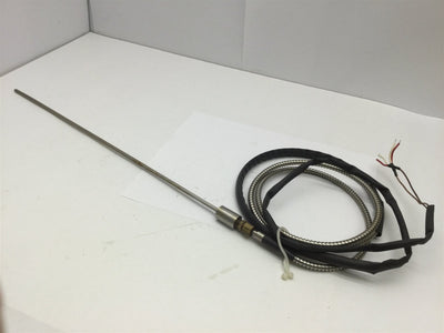 Used Thermocouple Type J, Probe Sheath Length: 16", Cable: 80", -210 to 760 C