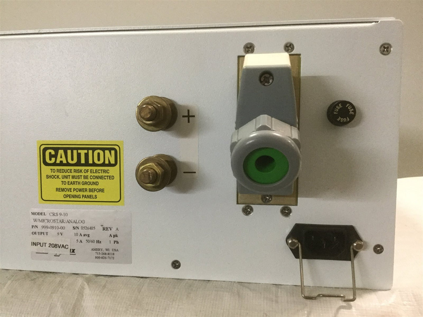Used Dynatronix CRS9-10 DC Power Supply, Out: 9V 10A w/Microstar & PLC Analog *Detail