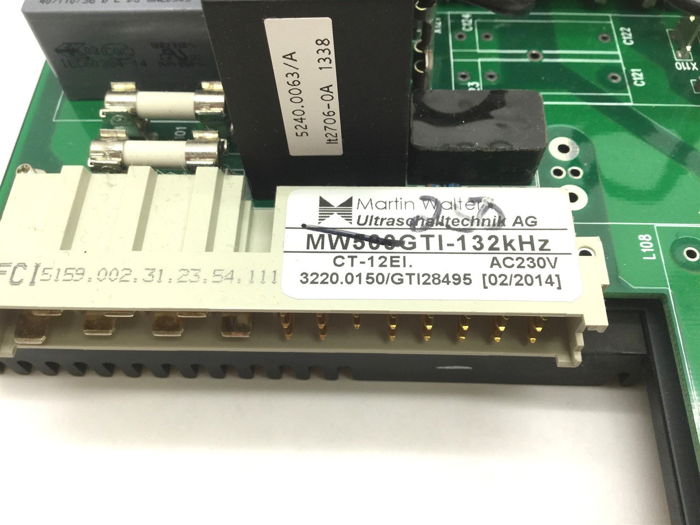 For Parts Martin Walter MW250GTI-132kHz Ultrasonic Generator Module 132KHz Voltage: 230VAC