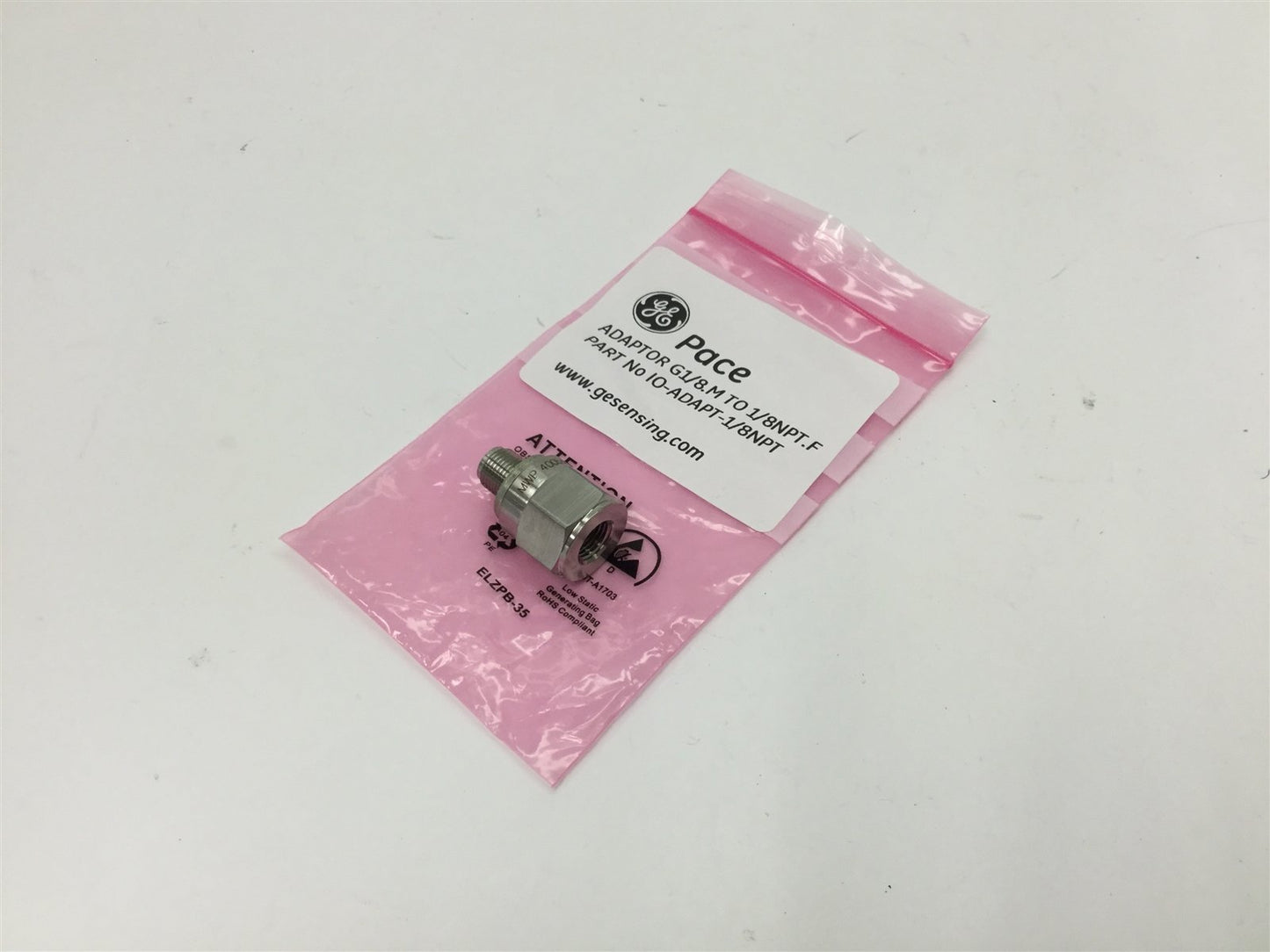 New GE Druck IO-ADAPT-1/8NPT Pressure Adapter, G1/8 Male to 1/8" NPT Female