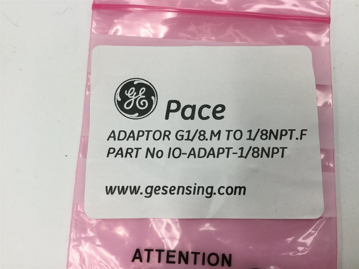 New GE Druck IO-ADAPT-1/8NPT Pressure Adapter, G1/8 Male to 1/8" NPT Female