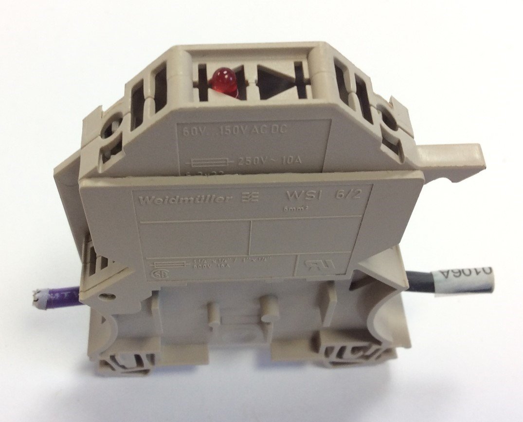 Used Lot of 5 Weidmuller WSI6/2 Terminal Fuse Block Connector 250VAC 10A 20-8 AWG LED