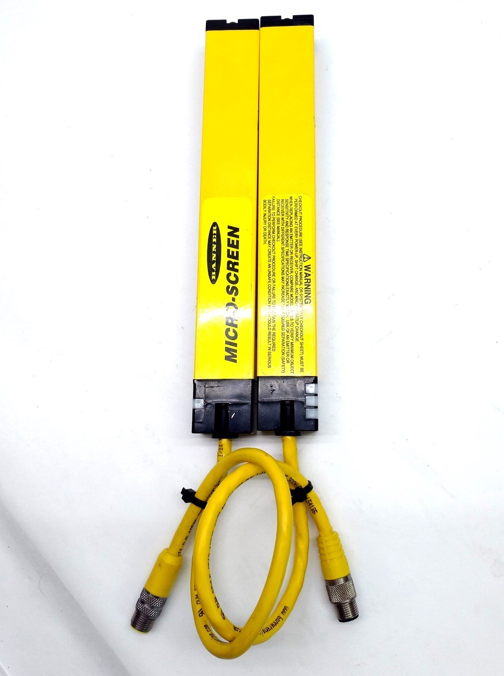 Used Banner USR824YP2 & USE824YP2 Micro-Screen Light Curtain, 8" Screen, 30' Range