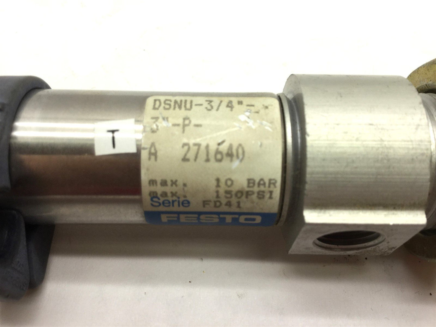 Used Festo 3/4"-3"-P-A Pneumatic Cylinder, Bore: 3/4", Stroke: 3", Pressure: 150 PSI