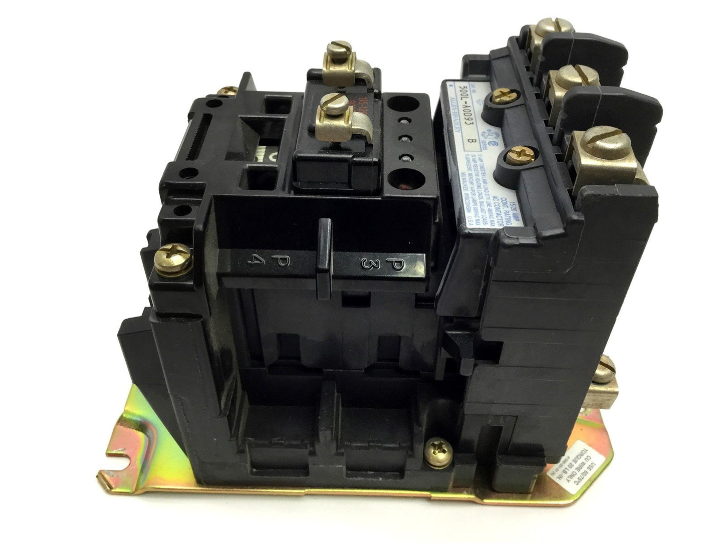 Used Allen Bradley 500L-AOD93 Lighting Contactor, Coil: 110-120VAC 50/60Hz, 600VAC