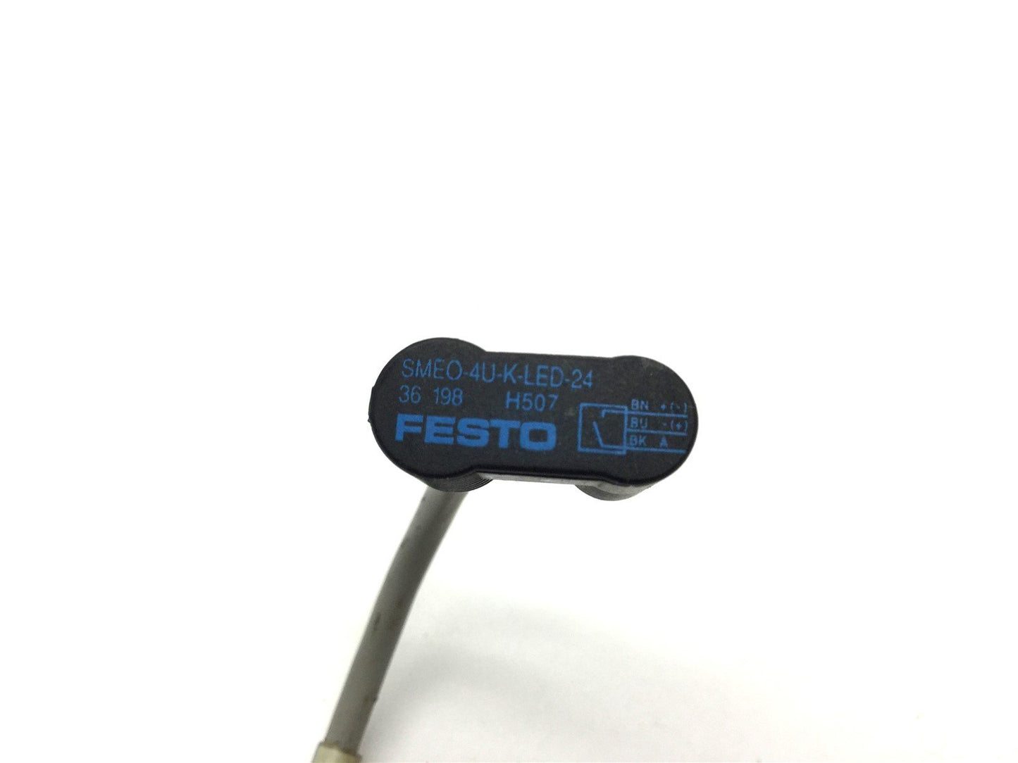 Used Festo SMEO-4U-K-LED-24 Reed Proximity Sensor, Yellow LED, Voltage: 24VDC